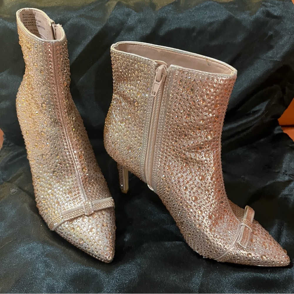 INC  International Concepts women’s heel boots with crystals. Size 7 1/2.